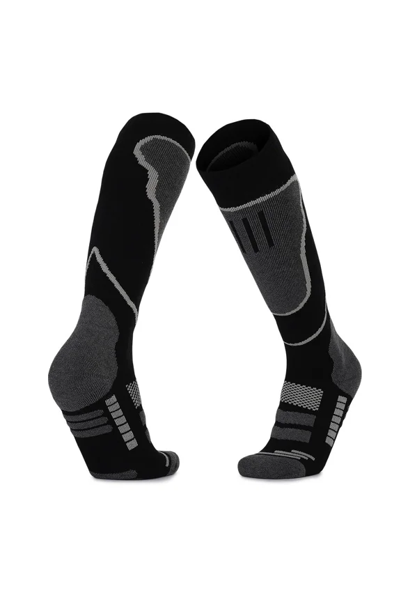 cottonSocks 2 Pairs, Thermal Knee High Warm Socks for Snowboarding, Hiking, Cold Weather, Snow, Hunting