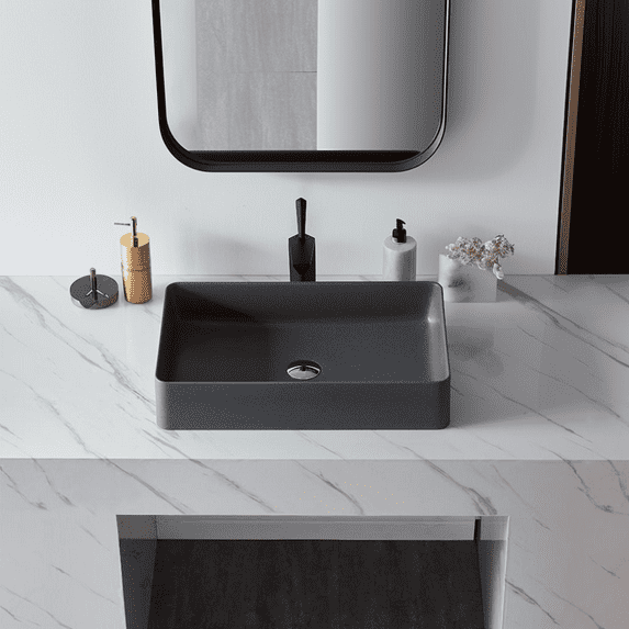 Above counter basin quartz stone bathroom sink, modern art sink, durable, stylish and modern, rust and stain resistant, easy to maintain and clean, easy to install, suitable for any countertop