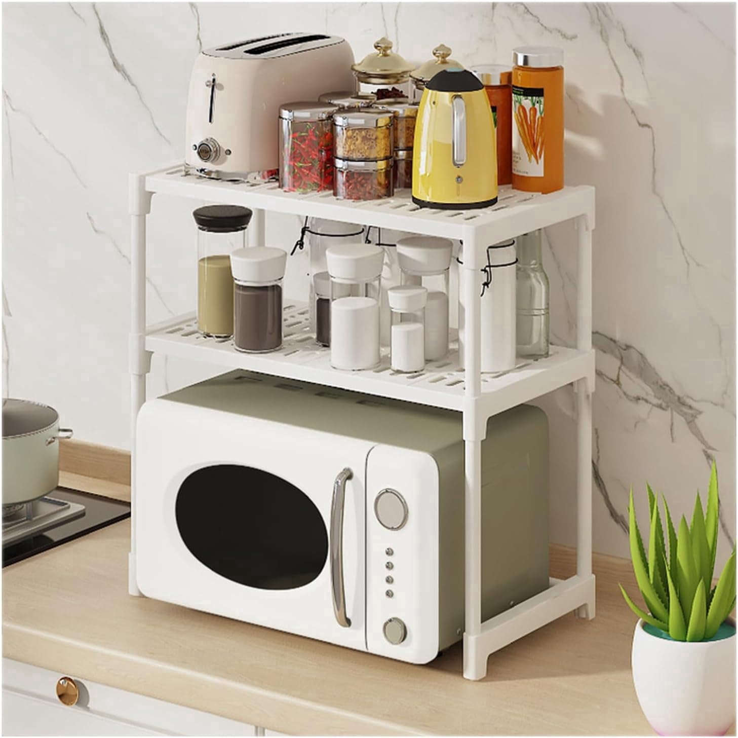Microwave Countertop Rack counter shelf,microwave rack, microwave stand,Microwave Oven Rack ...