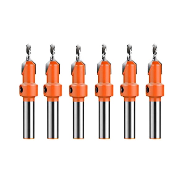 counterbore drill bit set Countersink 6pcs Woodworking Countersink Drill Bit Set 8/10mm Round Shank Alloy Bit for Wood Milling Cutter Making 2.8-3.2mm Screw Hole