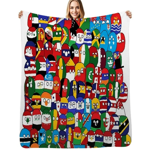 countryball Flannel Blanket Warm Soft Bedding Throws Winter Camping Chair Sofa Bed