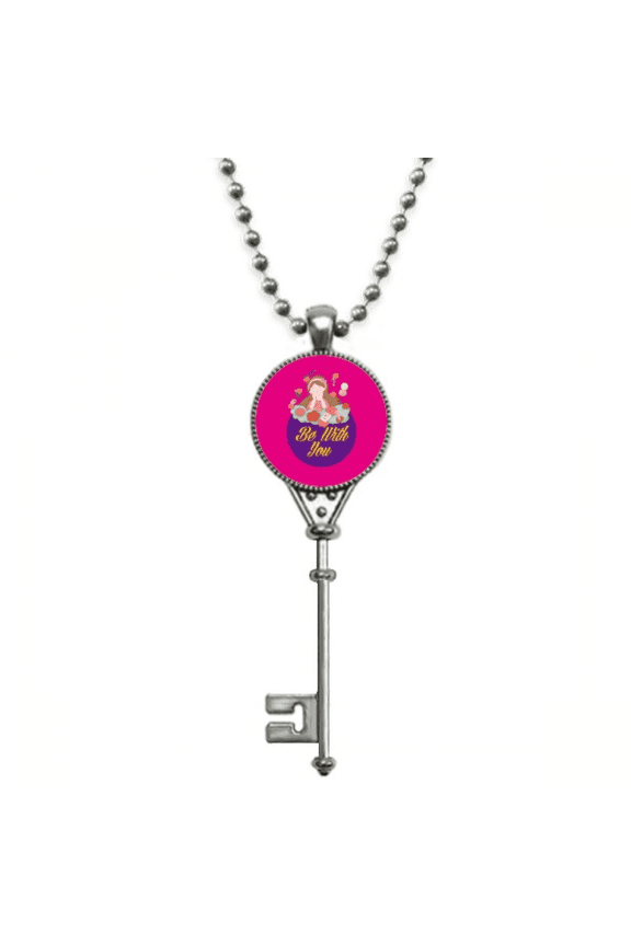 couple love eternal romance pendant vintage necklsilver key jewelry