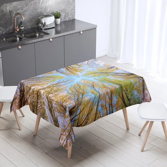 cover dust anti-fouling rectangular decoration room living home tablecloth pattern landscape leaves