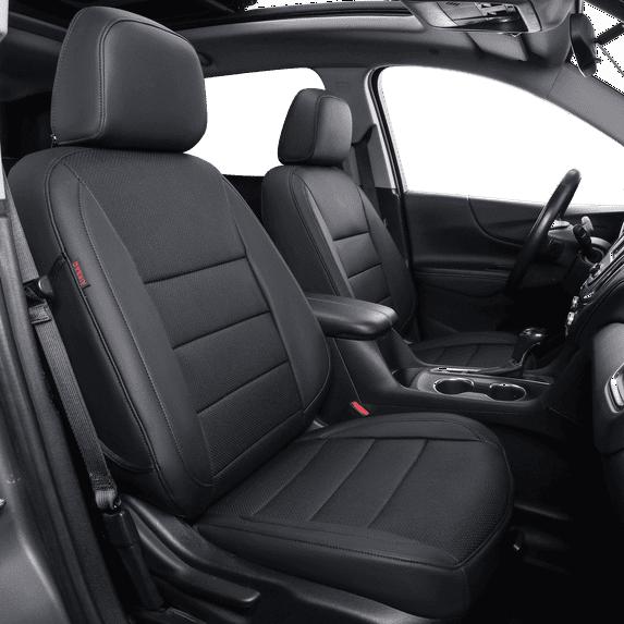 Coverdream Custom Fit Chevy Traverse Car Seat Covers 8 Seat Second Row 40/60 Split 2018-2024 Waterproof Leatherette(Black,Full Set)