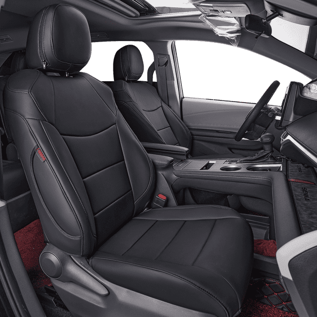 coverdream Sienna Seat Covers Custom Fit for 2021-2026 Toyota Sienna LE/XLE (8-Passenger),2nd Row Bench w/Removable Middle Seat Waterproof Leatherette(Full Set,Black)