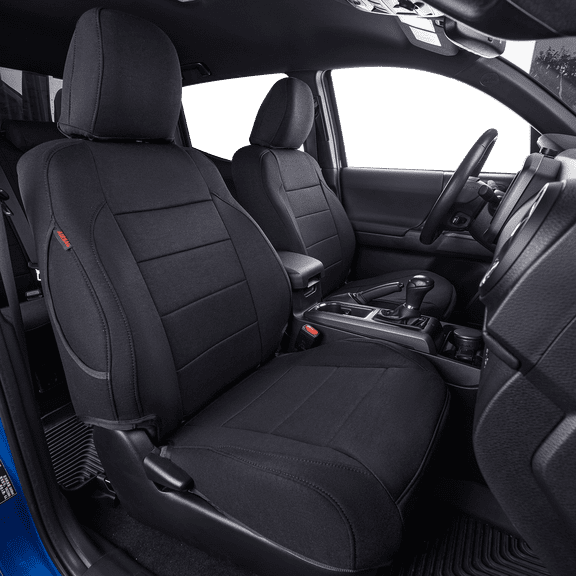 coverdream Tacoma Hybrid Seat Covers Full Set for 2024-2026 Toyota Tacoma TRD Sport,TRD Off-Road,Limited,Trailhunter - Polyester(Full Set,Black)