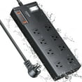 thumbnail image 1 of covozon 8-Outlet Surge Protector with Waterproof Power Strip, 1 of 6