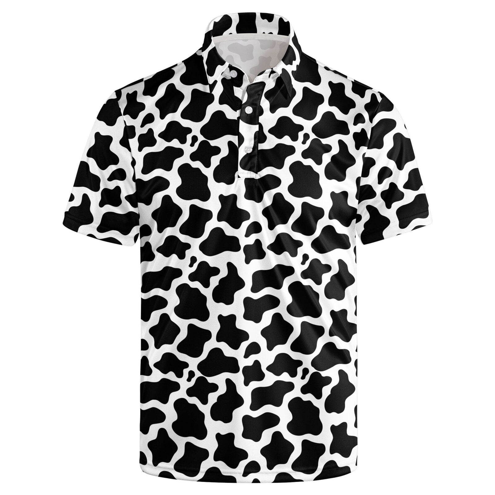 Polo Cow Pattern cow Golf Shirts for Men Outfit Dry Fit Performance Rave Outfit Retro ...