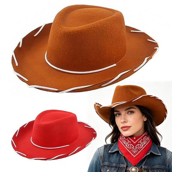 cowboy hat Classic Wide Brim Felt cowboy hats Rancher Style Country Music Festival Accessory western hats for men women