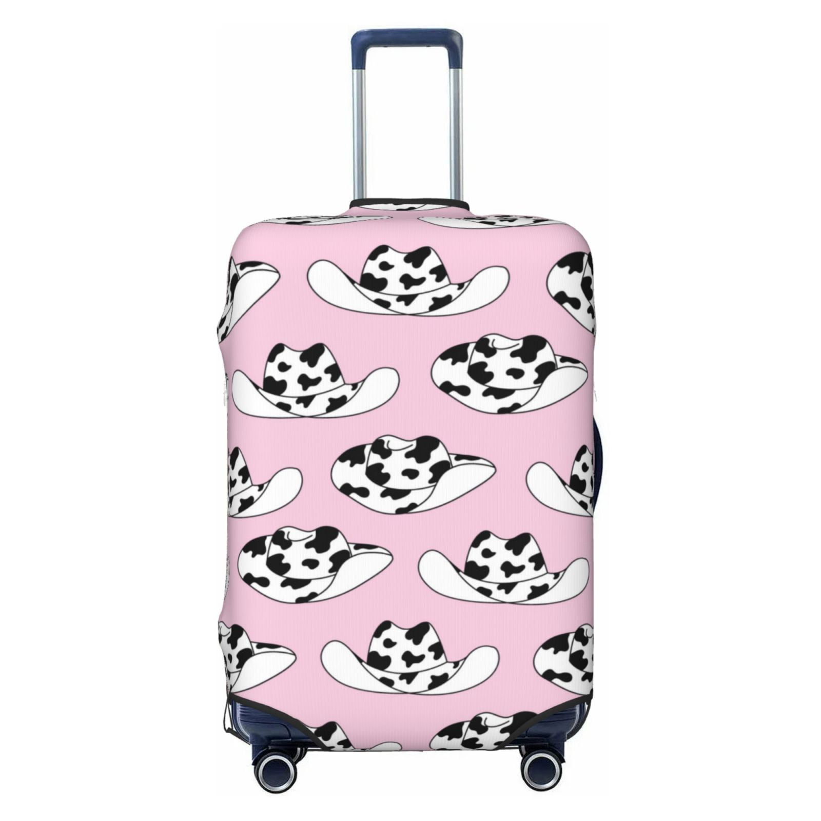Pink Baby Cow Print Luggage Cover - Elastic Baggage Protector For 18-21 Inch Suitcases