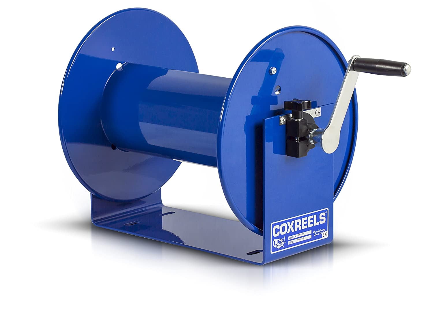 Blue Steel Hand Crank Hose Reel for 3/8'' x 150' Hose