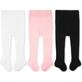 thumbnail image 1 of cozyway baby girls tights cable knit leggings stockings cotton 3/5 pack pantyhose infants toddlers 6 months 1t 2t 4t, 1 of 6