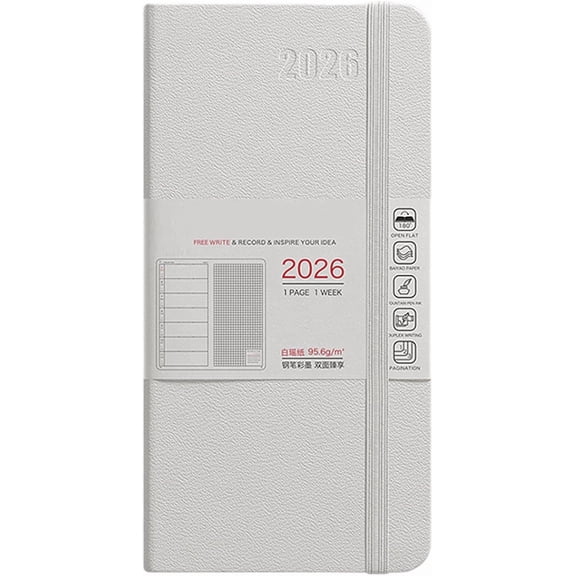cpengpj 100gsm Ink-Resistant 2026 Weekly Monthly Planner, 106 Pages Spacious Layout, for Business Trip Schedule Organization, 1 Piece