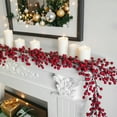 thumbnail image 1 of cpengpj 180cm Indoor Christmas Decorations - Festive Red Berry Beaded Garland, 1 of 8