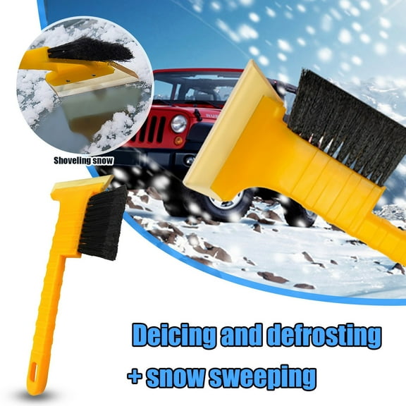 cpengpj 2-in-1 Heavy Duty Car Snow Brush and Ice Scraper Shovel with ABS/EVA/Aluminum Alloy, Detachable Winter Tool for All Vehicles, 34.6x11.5cm