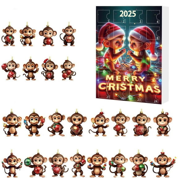 cpengpj 2025 Christmas Countdown Calendar Acrylic Panda Decor, Holiday Gift Box for Family Friends Home Office