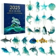 thumbnail image 1 of cpengpj 2025 Sea Glass Marine Life Advent Calendar, 24 Days Christmas Countdown with Handcrafted Ornaments, Realistic Dolphins, Seahorses, Shells for Kids, Collectors and Holiday Decor, 1 of 7