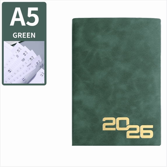 cpengpj 2026 Deluxe Daily Planner, 365 Days English Organizer with 152 Sheets, Thick Ink-Proof Paper, Foil-Stamped Cover, Weekly/Monthly Layouts for Professionals and Students