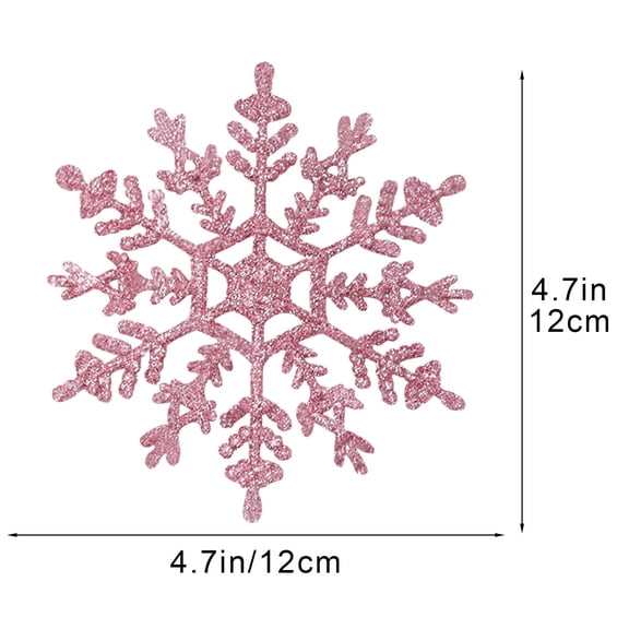 cpengpj 3Pcs Christmas Snowflakes Decorations, 12cm Big Plastic Glitter White Snowflake Ornaments for Winter Indoor Outdoor Christmas Tree Holiday Window Room Decor Craft Snowflakes