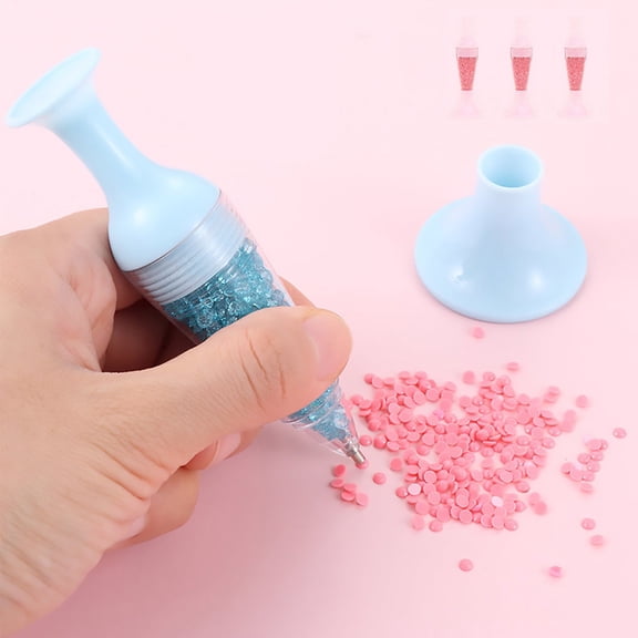 cpengpj 3Pcs Pink Rhinestone Gluing Tool Pen for DIY Crafts, 5D Vase Design Embroidery Drill Set with Eco-Friendly Material and Comfort Grip
