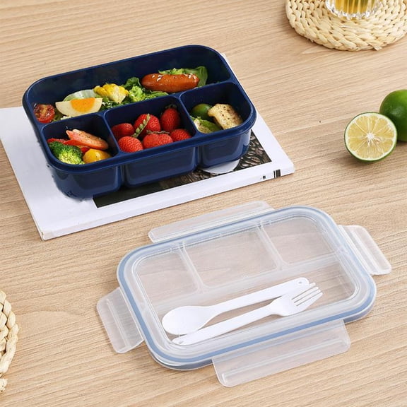 cpengpj 4 Compartments Large Lunch Box, Leakproof Plastic Microwave Lunchbox for Work School