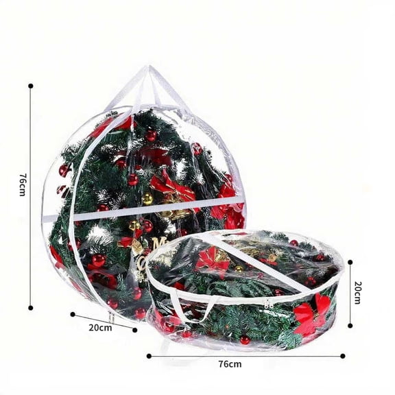cpengpj 600D Canvas Wreath Storage Bag, Tear-Proof Puncture-Resistant Breathable, for Closet Dust-Free Holiday Decoration Organization, 1 Piece