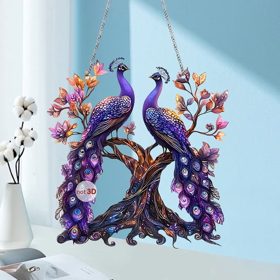 cpengpj Acrylic Phoenix Wall Hanging Decor, Double-Sided Design, Vibrant Colors for Window Wall Porch, Living Room, Bedroom, Hotel Chain Ornament (Elegant Home and Commercial Decoration)