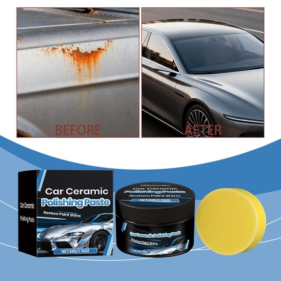 cpengpj Automobile Coating Polishing Paste 1-Piece, with Sponge Applicator, Mark-Free Application, Paint Protection, Reduces Scratches, for Car Bodywork Care
