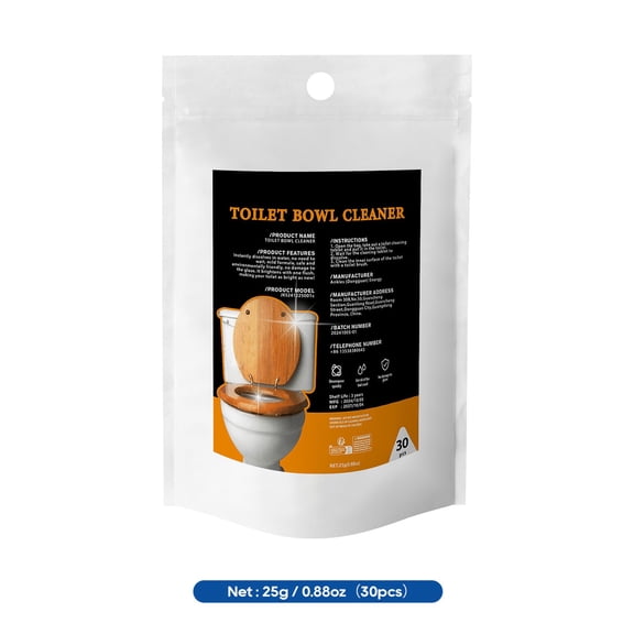 cpengpj Bleach-Infused Rust Proof Stain-Removing Toilet Cleaning Tablets 30-Pack, for Bathroom Long-Lasting Limescale Removal and Odor Elimination