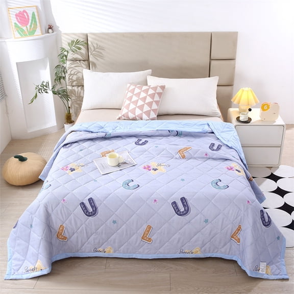 cpengpj Breathable Summer Quilt 1-Pack,Polyester Fiber Filled Wrinkle-Resistant,for Dorm Room Summer Night Sweat-Free Sleeping