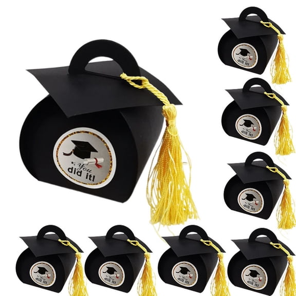 cpengpj Candy Box 50-Pack, Hat Shape Easy Assembly Flat-Pack Storage, for Ceremony Events and Celebration Parties