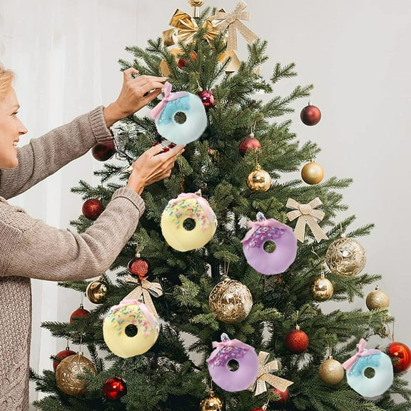cpengpj Candy-Shaped Plastic Christmas Balls Ornament Set, Multicolor Hanging Decorations for Holiday Tree, Party and Wedding, Durable Lightweight Gift Box with Easy Loop (21x14x3.5cm)