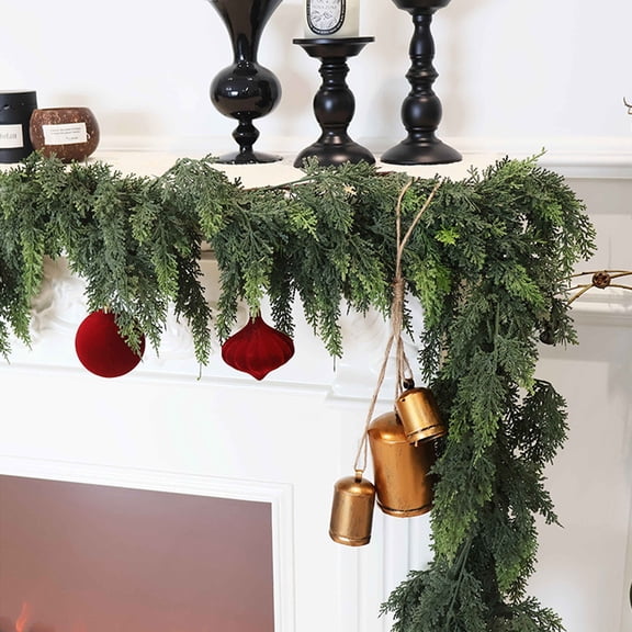 cpengpj Christmas Pine Needle Rattan 1-Piece, 59.06 Inch Long Bendable Plastic Material, Water Resistant, for Winter Mantel and Porch Decoration