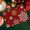 thumbnail image 1 of cpengpj Christmas Snowflake Placemats Polyester Insulated Heat Resistant Table Mats, Red White Festive Dinner Party Decor for Holiday Table Setting, 45x30cm Durable Cloth Dining Accessories, 1 of 6