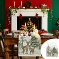 thumbnail image 1 of cpengpj Christmas Tree Snowflakes Holiday Table Runner, Durable Linen Tablecloth for Winter Decor, Red and Green Kitchen Dining Decor (180x33cm), Machine Washable Festive Party Decoration, 1 of 6