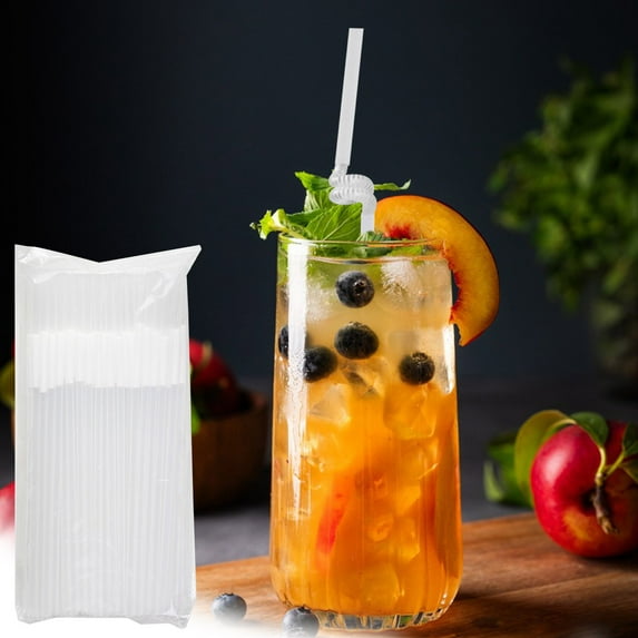 cpengpj 100Pcs 6x260mm Colorful Drinking Straws, Cocktail Straws Drinking Straws disposable Stirrer Drinking Straws Bulk Party Straws for Women Men Adults for Juice, Cocktails