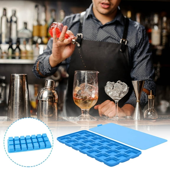 cpengpj 21 Cell Folding Ice Maker Countertop Release Ice Block Press Ice Box, Self-Cleaning, Portable Ice Maker Machine with Carry Handle, Basket and Scoop, for Home, Kitchen, Office