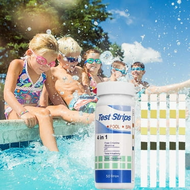 cpengpj 4-in-1 50 Kit Pool and Hot Tub Test Strips - Medical Grade Precision Pool Water Test Kit - Testing pH Free Chlorine