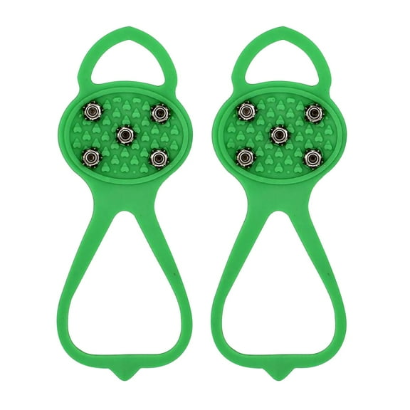 cpengpj 5-Tooth Ice Cleats Traction Snow Grips for Boots Shoes Women Men Anti Slip Steel Spikes Safe Protect for Hiking Fishing Walking Climbing