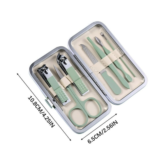 cpengpj 7Pcs Set Nail Clippers Set Fingernail and Toenail Clipper Cutters, Manicure Pedicure Kit, Stainless Steel Professional Grooming Kits, Nail Care Tools