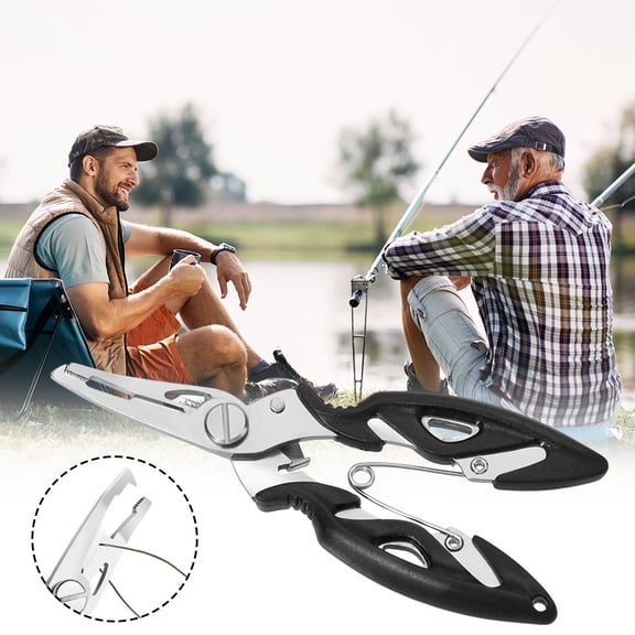cpengpj Fishing Pliers, Stainless Steel Fish Hook Remover, Multi-Function Fishing Line Cutter Split Ring Opener, Pe Fishing Line Pliers Fish Binding Hook Fishing Tools