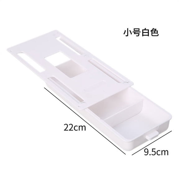 cpengpj Hidden Under Table Desk Drawer Storage Organizer, Self-Adhesive Under Office Desktop Pencil Tray Drawer, Under Table Storage Tray Drawer for Kitchen