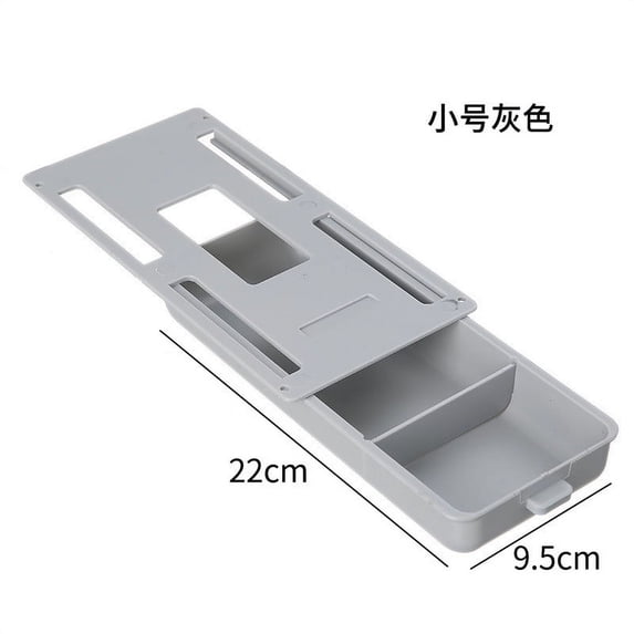 cpengpj Hidden Under Table Desk Drawer Storage Organizer, Self-Adhesive Under Office Desktop Pencil Tray Drawer, Under Table Storage Tray Drawer for Kitchen