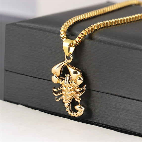 cpengpj Hip Hopl Scorpion Scorpio Pendant Iced Out Bling CZ Novelty Punk Necklace Jewelry with Gift Packaging