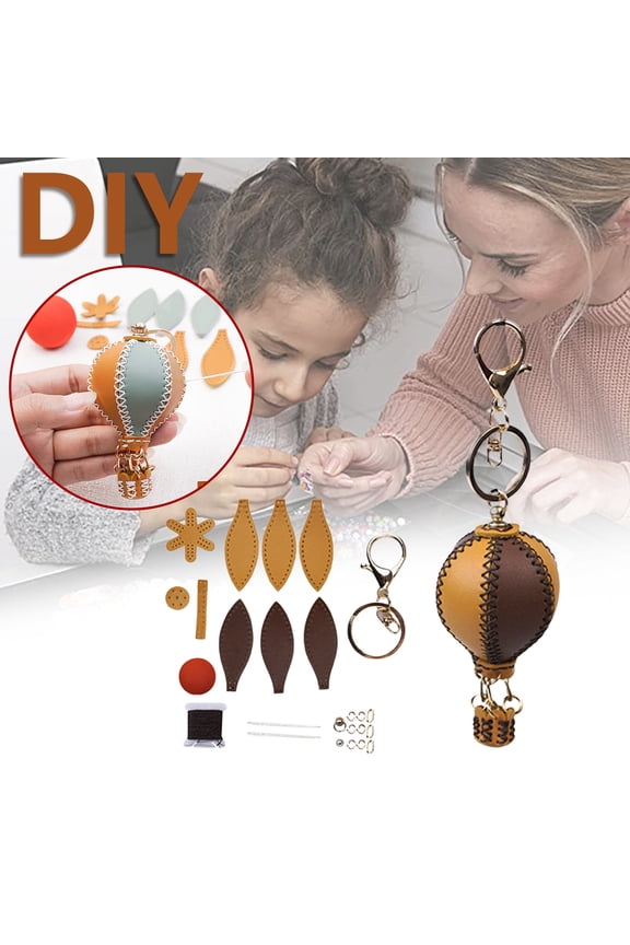 Leather Sewing DIY Keychain Kit, Personalized Gifts, Make Your Own PU Leather Keychain, Ideal for Craft Lovers and Gift Giving
