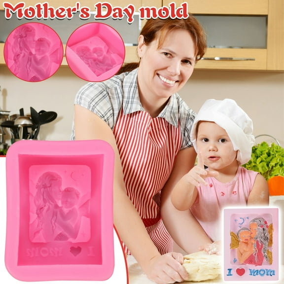 cpengpj Mother's Day Fondant Embosser "Happy Mother's Day" Raised Design Cookie Craft Tool for Baking Cookies,Decorating Cake/Sugar Paste/Cupcake