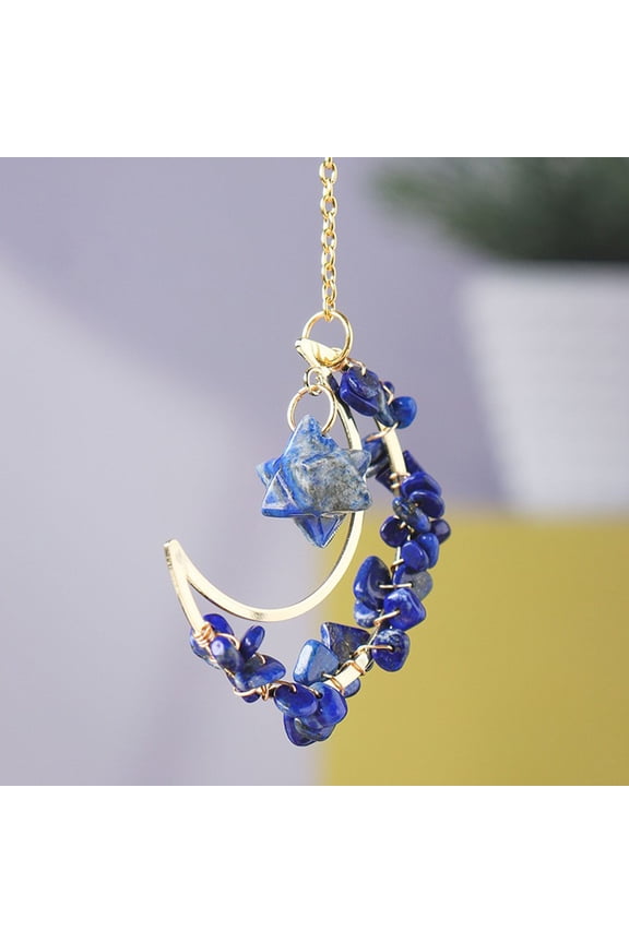 Natural Amethyst Crystal Gemstone Carved Star Pendant Necklace Color Weave Energy