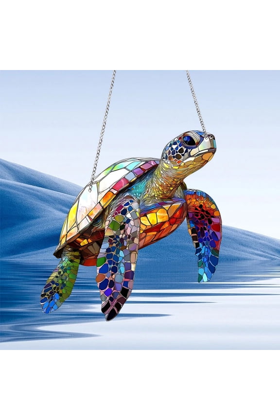 New Ocean Heart Turtle Acrylic Gift Disc Pendant Acrylic Pendant with Rope, Birthday Gifts Animal Jewelry Pendant for Daughter