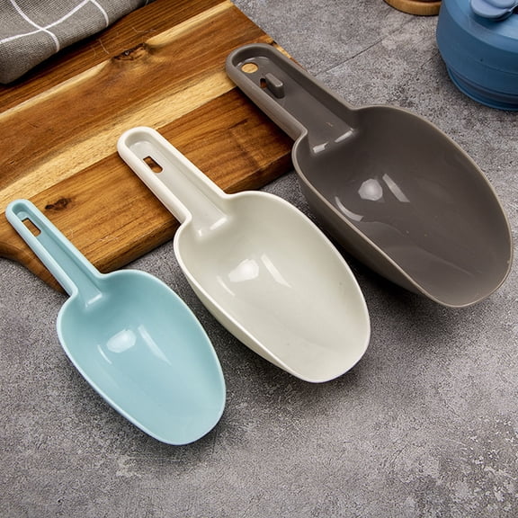 cpengpj Set of Three Versatile Plastic Spoons, Multi-purpose Plastic Kitchen Scoops Bar Scooper for Canisters, Flour, Powders, Dry Foods, with Easy Grip and Compact Storage