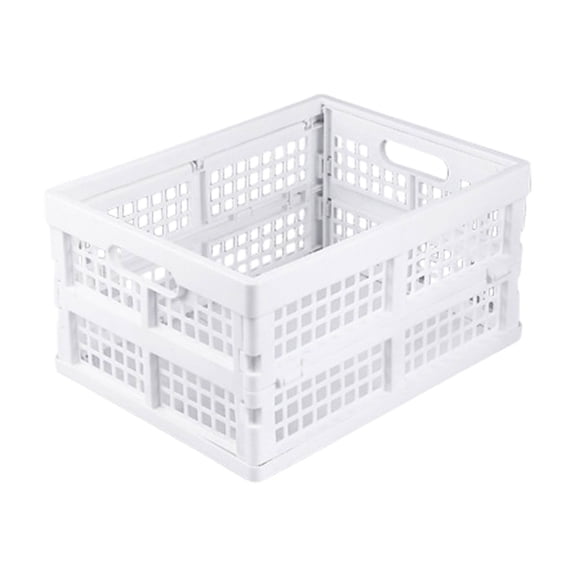 cpengpj Small Foldable Storage Bins for Desk Organization, Stackable Mini Plastic Storage Crates for Home Office Organizer, Fruit Basket Storage Basket